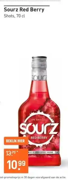 Gall & Gall Sourz Red Berry 70CL Likeuren aanbieding