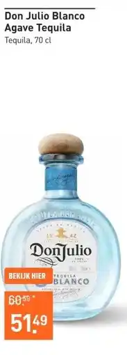 Gall & Gall Don Julio Blanco Agave Tequila 70CL Mixen aanbieding