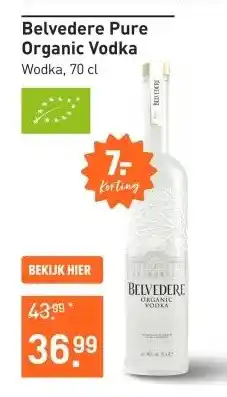 Gall & Gall Belvedere Pure Organic Vodka 70CL Mixen aanbieding