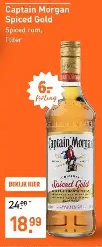 Gall & Gall Captain Morgan Spiced Gold 100CL Mixen aanbieding