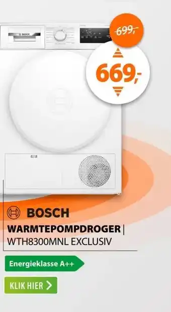 Expert Bosch WTH8300MNL EXCLUSIV aanbieding