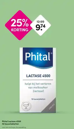DA Phital Lactase 4500 50 kauwtabletten aanbieding