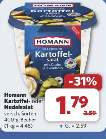 Combi Homann Kartoffel- oder Nudelsalat aanbieding