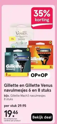 Etos Gillette en Gillette Venus navulmesjes 6 en 8 stuks aanbieding