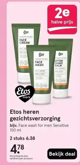 Etos Etos heren gezichtsverzorging aanbieding