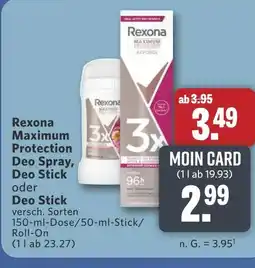 Combi Rexona Maximum Protection Deo Spray, Deo Stick oder Deo Stick aanbieding
