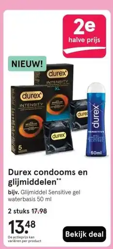 Etos Durex condooms en glijmiddelen** aanbieding