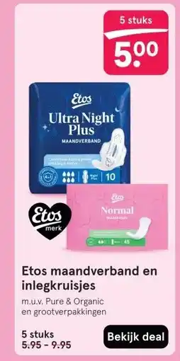 Etos Etos maandverband en inlegkruisjes aanbieding