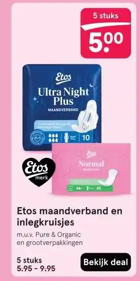 Etos Etos maandverband en inlegkruisjes aanbieding