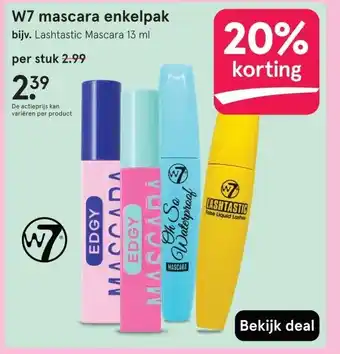 Etos W7 mascara enkelpak aanbieding