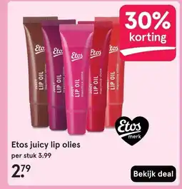 Etos Etos juicy lip olies aanbieding