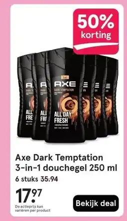 Etos Axe Dark Temptation 3-in-1 douchegel 250 ml aanbieding