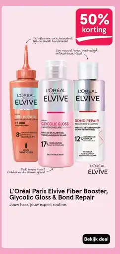 Etos L'Oréal Paris Elvive Fiber Booster, Glycolic Gloss & Bond Repair aanbieding