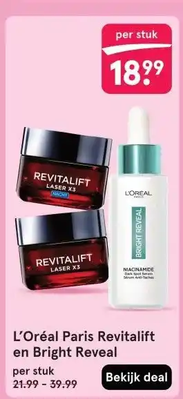 Etos L'Oréal Paris Revitalift en Bright Reveal aanbieding
