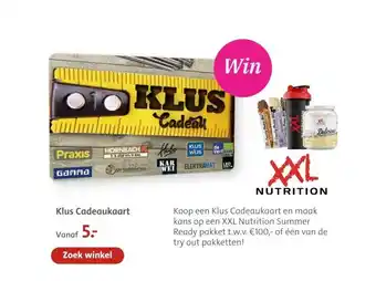 Bruna Klus Cadeaukaart aanbieding
