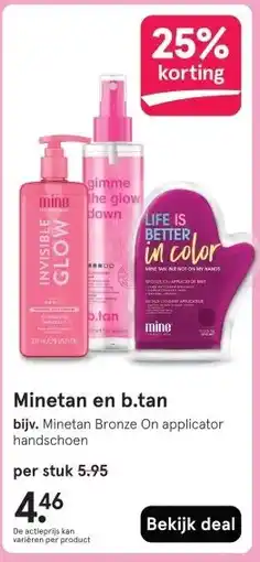 Etos Minetan en b.tan aanbieding