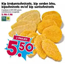 Boon`s Markt Kip krokantschnitzels, kip cordon bleu, kipschnitzels en/of kip satéschnitzels aanbieding