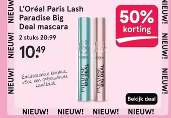 Etos L'Oréal Paris Lash Paradise Big Deal mascara aanbieding