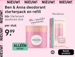 Etos Ben & Anna deodorant starterpack en refill aanbieding
