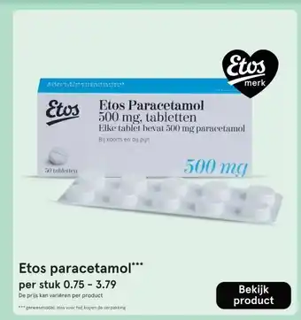 Etos Etos paracetamol*** aanbieding