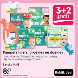 Etos Pampers luiers, broekjes en doekjes aanbieding