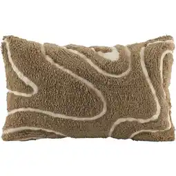 Leen Bakker Sierkussen Guust - bruin/wit - 30x50 cm - Leen Bakker aanbieding