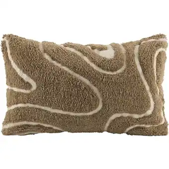 Leen Bakker Sierkussen Guust - bruin/wit - 30x50 cm - Leen Bakker aanbieding