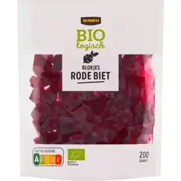 Jumbo Jumbo Biologisch Blokjes Rode Biet 200 g aanbieding