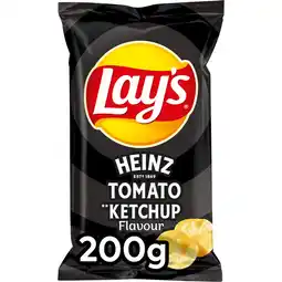 Jumbo Lay's Heinz Tomaten Ketchup Chips 200 gr aanbieding