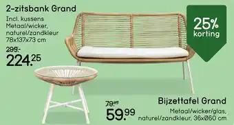 Leen Bakker 2-zitsbank Grand aanbieding