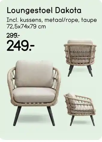 Leen Bakker Loungestoel Dakota aanbieding