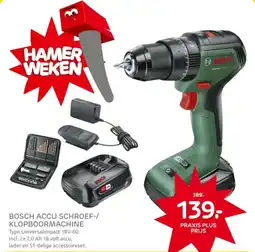 Praxis Bosch accu schroef klopboormachine aanbieding