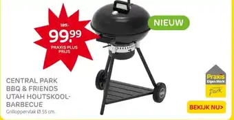 Praxis Central park bbq & friends utah houtskool barbecue aanbieding