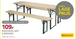 Praxis Biertafel met 2 banken aanbieding