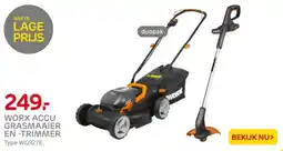 Praxis Worx accu grasmaaier en trimmer aanbieding