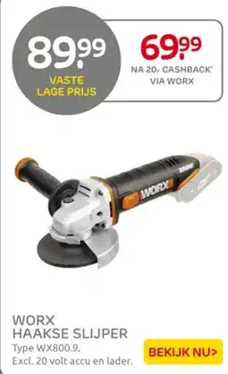 Praxis Worx haakse slijper aanbieding