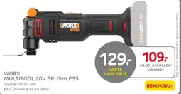 Praxis Worx multitool 20v brushless aanbieding