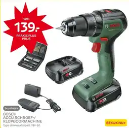 Praxis Bosch accu schroef/ klopboormachine aanbieding