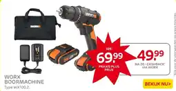 Praxis Worx boormachine aanbieding