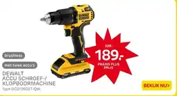 Praxis Dewalt accu schroef/ klopboormachine aanbieding