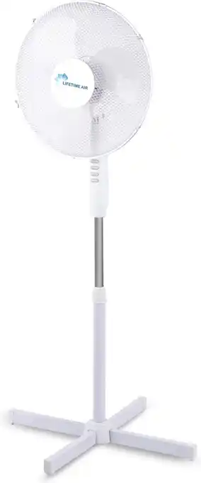 Bol.com Lifetime Air Statiefventilator FS40 - 42 W - Zwenkfunctie - Ø 40 cm - Wit aanbieding