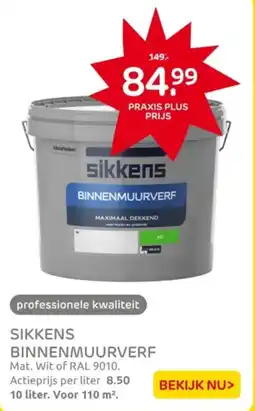 Praxis Sikkens binnenmuurverf aanbieding