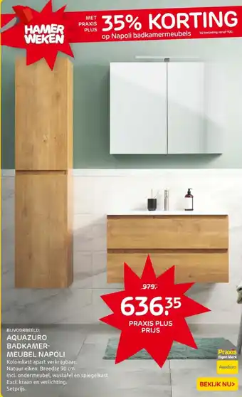 Praxis Aquazuro badkamer meubel napoli aanbieding