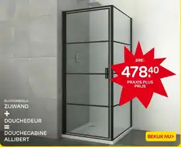 Praxis Zijwand + douchedeur = douchecabine aanbieding