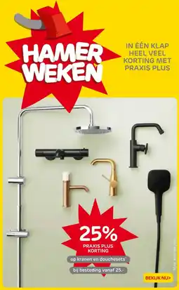 Praxis Op kranen en douchesets aanbieding