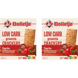 Albert Heijn Bolletje 50% groente crackers paprika 2-pack aanbieding