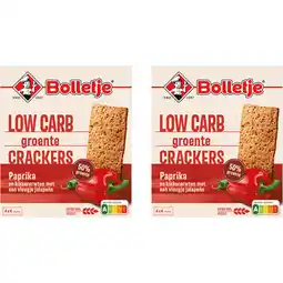 Albert Heijn Bolletje 50% groente crackers paprika 2-pack aanbieding