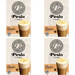 Albert Heijn Perla Huisblends Latte caramel oploskoffie 4-pack aanbieding
