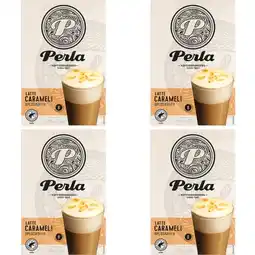 Albert Heijn Perla Huisblends Latte caramel oploskoffie 4-pack aanbieding