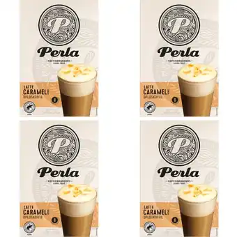 Albert Heijn Perla Huisblends Latte caramel oploskoffie 4-pack aanbieding